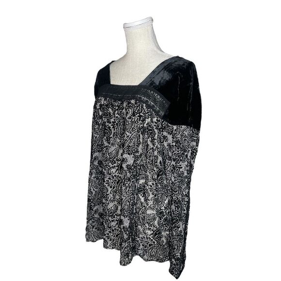 Sundance Silk Blend Velvet Burnout Boho Top Medium - Picture 7 of 13